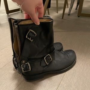 FRYE Ankle Leather Black Boots